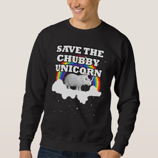 Rett The Chubby Niedlich Unicorn Rainbow Rhino Ide Sweatshirt (Vorderseite)