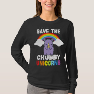 Rett The Chubby Unicorns Funny Niedlich Rhino Rege T-Shirt