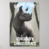 Rett The Chubby Unicorns" Funny Poster (Vorne)