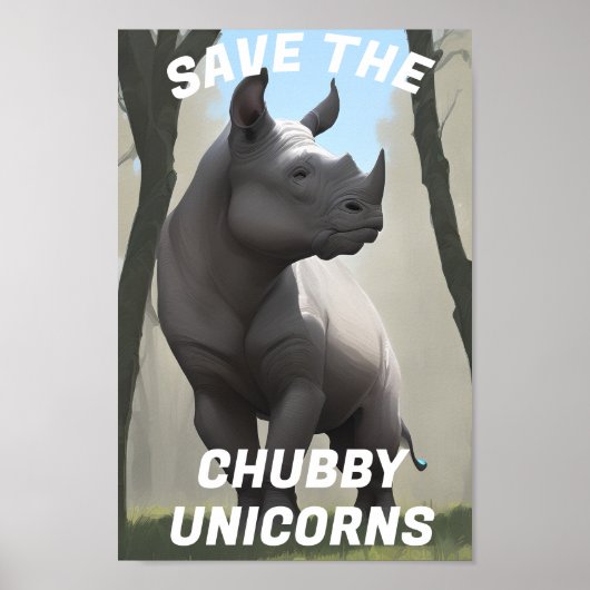 Rett The Chubby Unicorns" Funny Poster (Vorne)