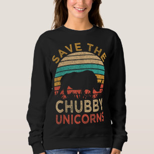 Rett The Chubby Unicorns Vintag Funny Rhino Anima Sweatshirt