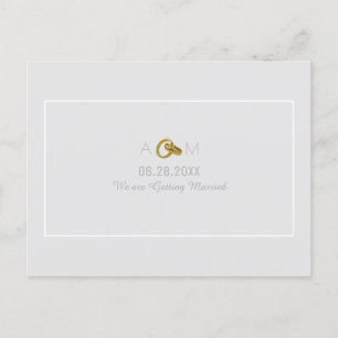 rett-the-date . Eheringe heiraten Ankündigungspostkarte