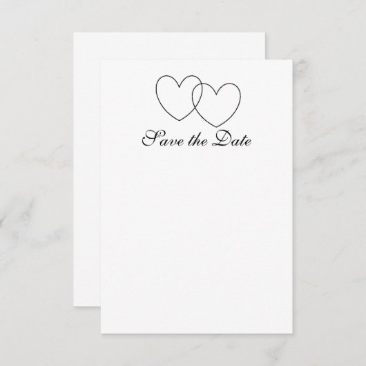 rett-the-Date-Karten "Blockierte Herzen" Save The Date (Vorne/Hinten)