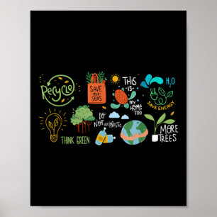 Rett the Earth Day Recycle Planet Environmental Poster