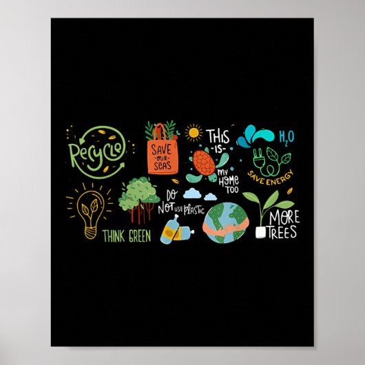 Rett the Earth Day Recycle Planet Environmental Poster (Vorne)