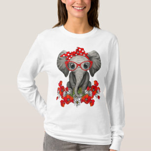 Rett The Elephants Elephant Mama Rot Bogen Frau T-Shirt