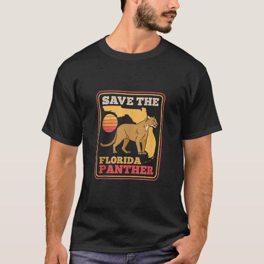Rett The Florida Panther Retro Wildlife Cougar Tan T-Shirt (Vorderseite)