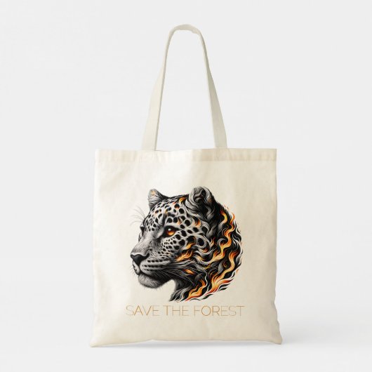 Rett the Forest - Fiery Leopard Art Design Tragetasche (Rückseite)