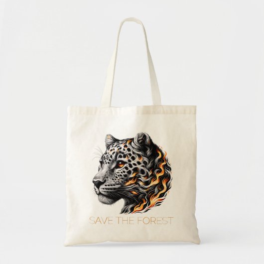 Rett the Forest - Fiery Leopard Art Design Tragetasche (Vorne)