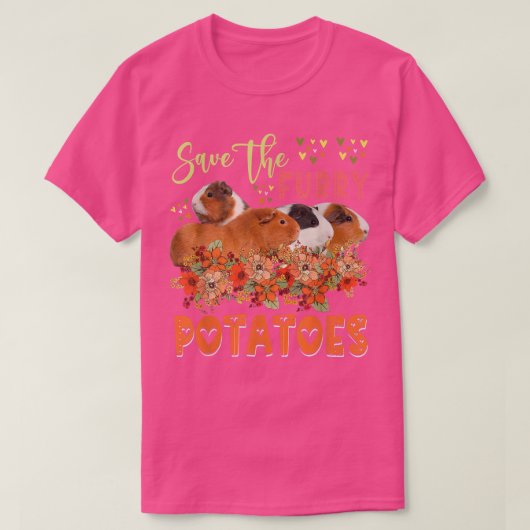 Rett the Furry Potato florale Guinea Schweine Blum T-Shirt (Design vorne)