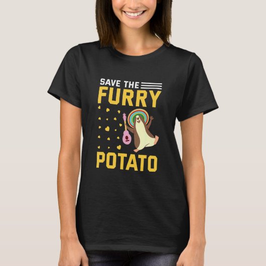 Rett the Furry Potato Funny Guinea Pig T-Shirt (Vorderseite)