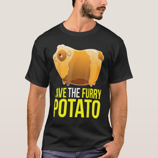 Rett the Furry Potato Niedliche Guinea Pig Pet T-Shirt (Vorderseite)