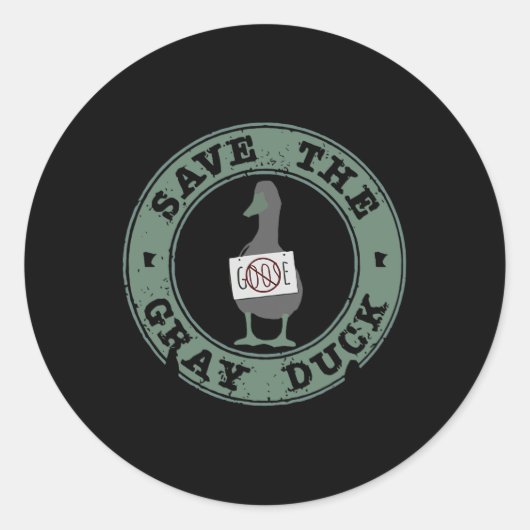 Rett The Grey Duck Funny Animals Weihnachtsbaum Lo Runder Aufkleber (Vorderseite)