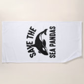 Rett the Sea Pandas Strandtuch (Vorderseite)