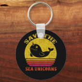 Rett the Sea Unicorns Retro Narwhal Schlüsselanhänger (Vorderseite)