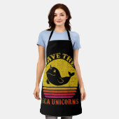 Rett the Sea Unicorns Retro Narwhal Schürze (Getragen)