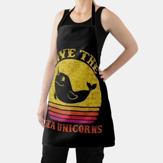 Rett the Sea Unicorns Retro Narwhal Schürze (InSitu)