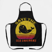 Rett the Sea Unicorns Retro Narwhal Schürze (Vorderseite)