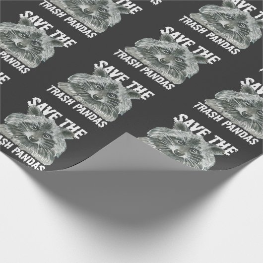 Rett The Trash Pandas - Funny Raccoon Awareness Geschenkpapier (Ecke)