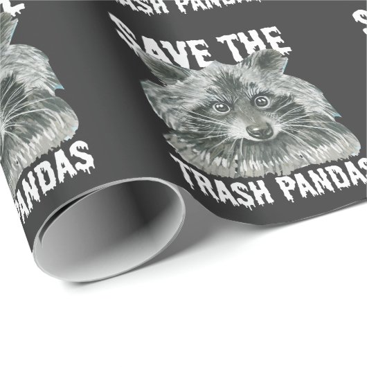 Rett The Trash Pandas - Funny Raccoon Awareness Geschenkpapier (Rolleneckpunkt)