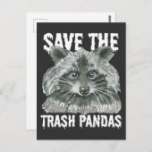 Rett The Trash Pandas - Funny Raccoon Awareness Postkarte (Vorne/Hinten)