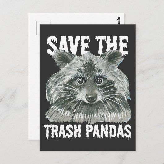 Rett The Trash Pandas - Funny Raccoon Awareness Postkarte (Vorne/Hinten)
