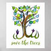 RETT THE TREES forest tree Liebe Herzart Poster (Vorne)