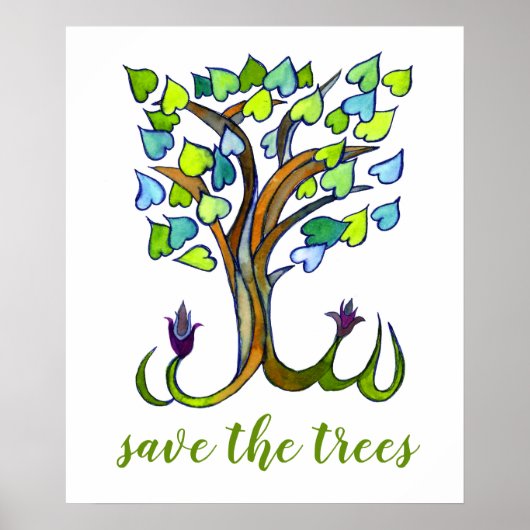 RETT THE TREES forest tree Liebe Herzart Poster (Vorne)