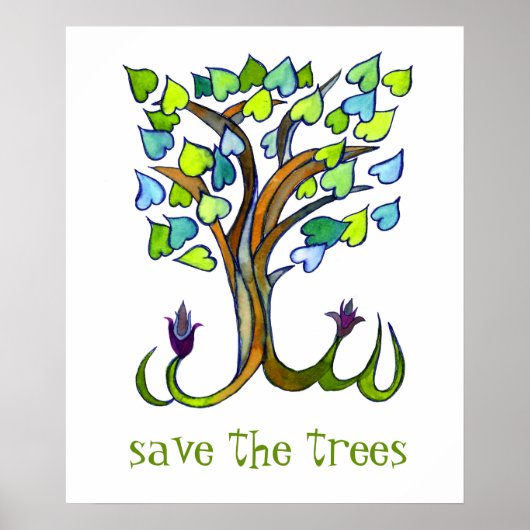 RETT THE TREES forest tree Liebe Herzart Poster (Vorne)