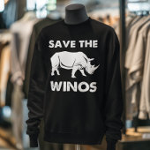 "Rett the Winos" Funny Wine Rhino Sweatshirt