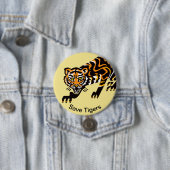 Rett TIGERS - gefährdete Tiergrafik - Gelb Button (Beispiel)