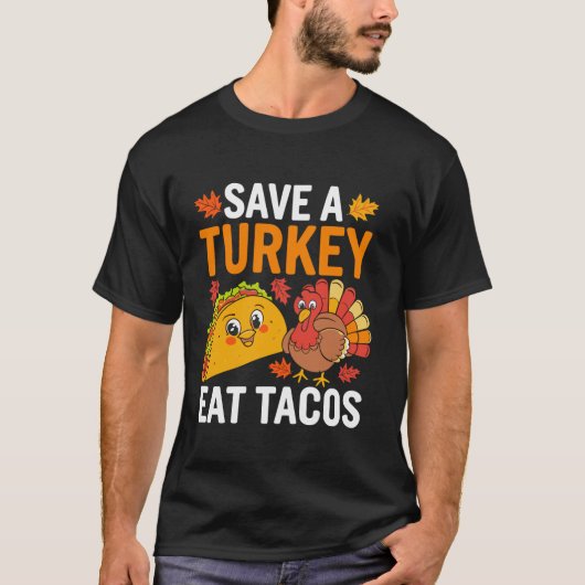 Rett Turkey Eat Tacos Mexikanischer Funny Erntedan T-Shirt (Vorderseite)