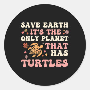 Rett Turtles Earth Day 2025 Turtles Lover Runder Aufkleber