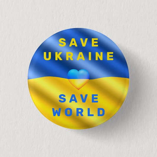 Rett Ukraine Button Rette die Freiheit der Weltunt (Vorderseite)