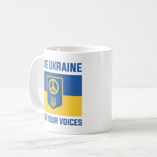 Rett Ukraine Ihre Stimme erheben Kaffeetasse (Vorderseite Links)
