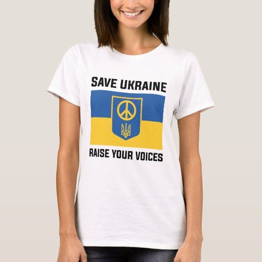 Rett Ukraine Ihre Stimme erheben T-Shirt (Vorderseite)