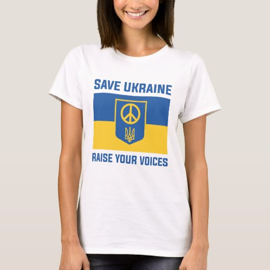 Rett Ukraine Ihre Stimme erheben T-Shirt (Vorderseite)