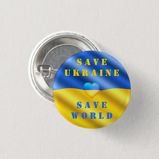 Rett Ukraine - Rett World - Peace Freedom Support Button (Vorne & Hinten)
