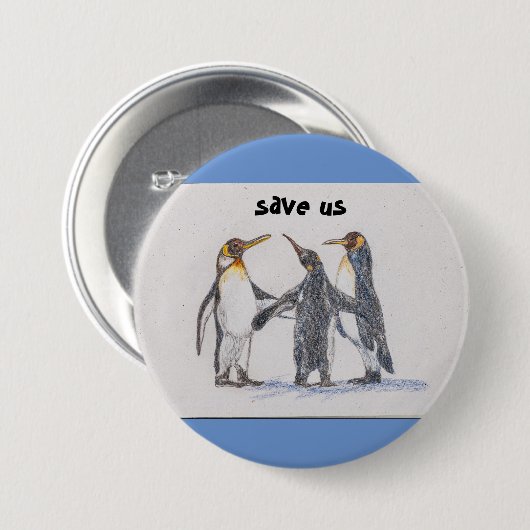 rett uns Pinguin Button (Vorne & Hinten)