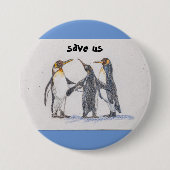 rett uns Pinguin Button (Vorderseite)