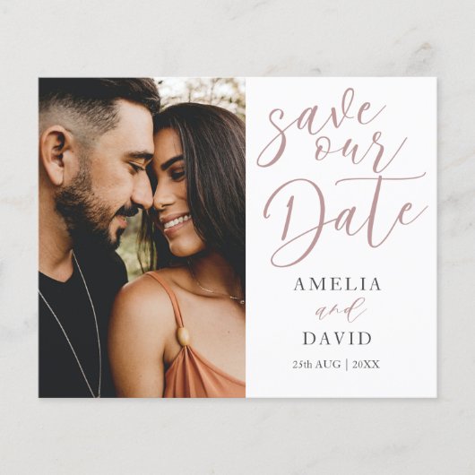 Rett unser Date Pink Budget Foto Hochzeit (Vorderseite)