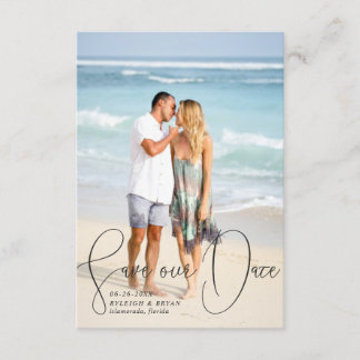 Rett unser Date Raffined Lines Smooth Pen Script Einladung