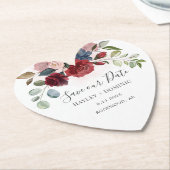 Rett unser Date Script Burgundy Floral Custom Untersetzer (angewinkelt)