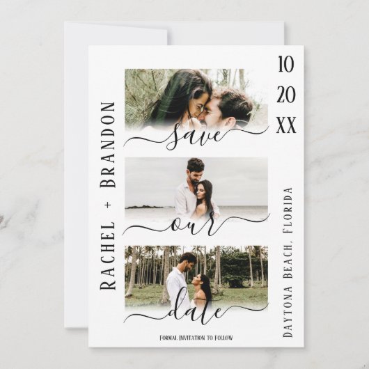 Rett unser Datum Modernes Foto Hochzeit speichern (Vorderseite)