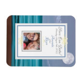 Rett unser Datum Mondlicht aquamarine Hochzeit am  Magnet (Horizontal)