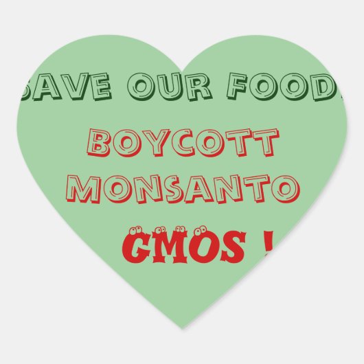 Rett unser Essen! Herz-Aufkleber (Vorderseite)