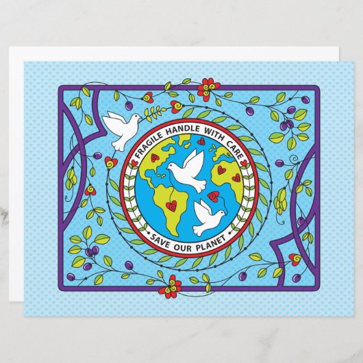 Rett unser Planet_Flat Papier Blatt 11"x 8,5" (Vorne/Hinten)