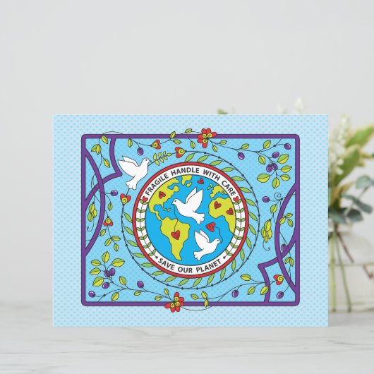 Rett unser Planet_Flat Papier Blatt 11"x 8,5" (Stehend Vorderseite)