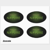 Rett unser Umweltbewusstsein für die Natur Ovaler Aufkleber (Blatt)