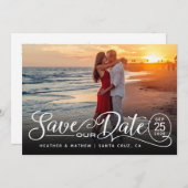 Rett UNSERE Datumshochzeit | Elegante Script-Fotok Einladung (Vorne/Hinten)